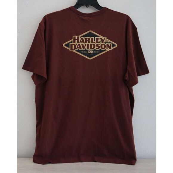 Harley-Davidson 96567 Men Sz 2XL Dark Red 120 Years Anniversary Edition T-Shirt - Picture 2 of 4